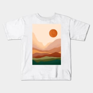 Modern Earthy Tones Mountains 18 Kids T-Shirt